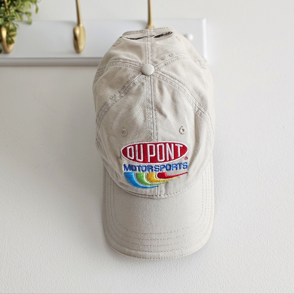 🏁 Vintage Jeff Gordon #24 DuPont Motorsports NASCAR Hat Beige Chase Authentics